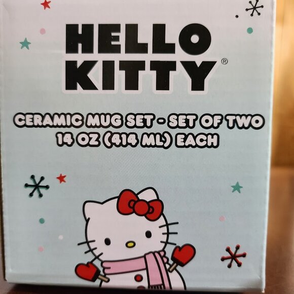 Hello Kitty Christmas Coffee Mugs Set Ceramic Cups Holiday Xmas Decorations 2pc - Picture 8 of 9